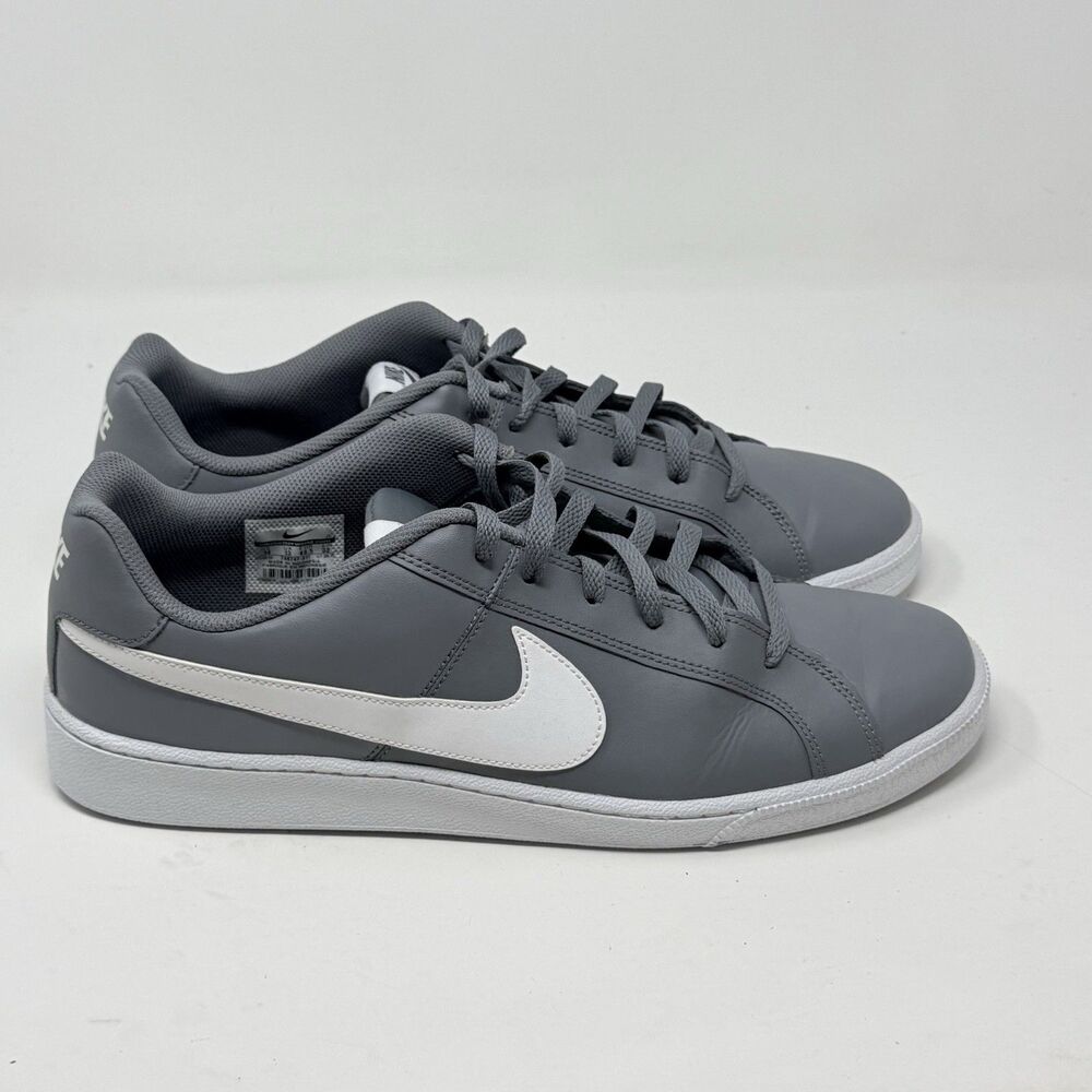 Nike Court Royale Low Sneakers Mens 14 Gray White Leather Lace Up Athletic Skate